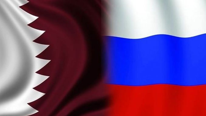 علما قطر وروسيا