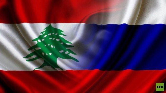 علما لبنان وروسيا علما لبنان وروسيا