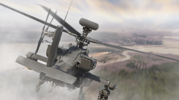 صورة توضيحية لنظام APKWS على مروحية "أباتشي" (شركة BAE Systems) صورة توضيحية لنظام APKWS على مروحية "أباتشي" (شركة BAE Systems)