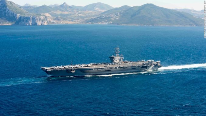 حاملة الطائرات الأميركية USS Dwight D Eisenhower في حزيران يونيو 2016 (صورة أرشيفية) حاملة طائرات