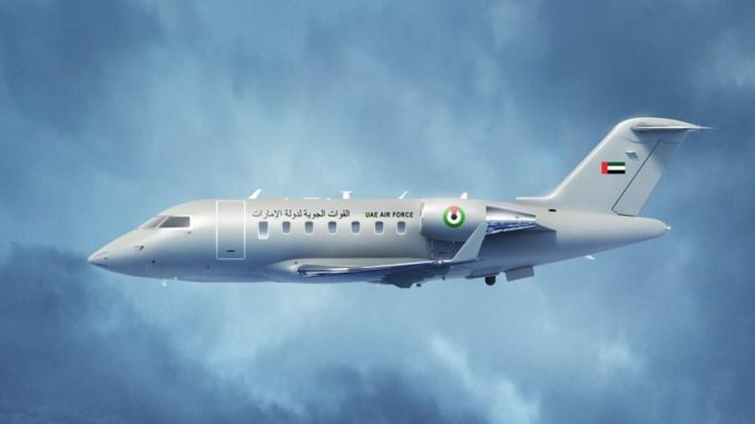 صورة لطائرة Bombardier Challenger 650 التي ستحصل عليها دولة الإمارات العربية المتحدة، مقدمة من Aquila Aerospace. طائرة تشالينجير 650