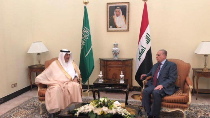 وزير الخارجية السعودي مع نظيره العراقي في 18 نيسان/ أبريل في السعودية وزير الخارجية