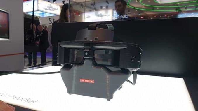 النموذج الأولي لنظارات الواقع المعزّز التي تعمل عليها شركة BAE Systems خلال عرضها في معرض DSEI 2019 في لندن (الأمن والدفاع العربي- صورة خاصة) نظارات الواقع المعزّز