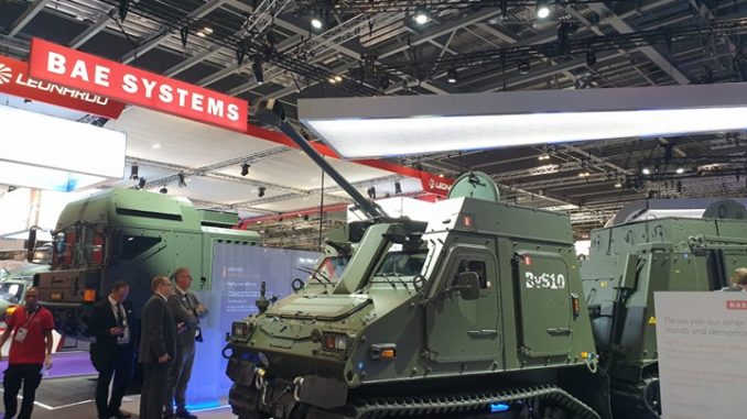 منصة عرض شركة BAE Systems خلال معرض DSEI 2019 في لندن (الأمن والدفاع العربي - صورة خاصة) شركة BAE Systems