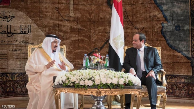 الملك السعودي في ضيافة الرئيس المصري (سكاي نيوز)
