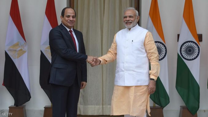 الرئيس المصري ورئيس وزراء الهند