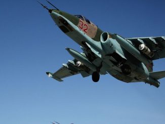 مقاتلة سو-25 تقلع من قاعدة حميميم الجوية في سوريا