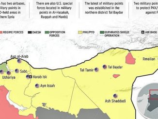 الخريطة التي تكشف تمركز القوات الأميركية في سوريا (الأناضول)