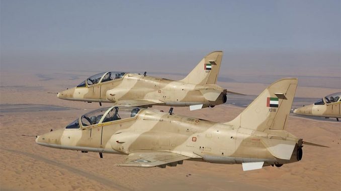 طائرتا هوك تابعتان للقوات الجوية الإماراتية طائرتا هوك تابعتان للقوات الجوية الإماراتية