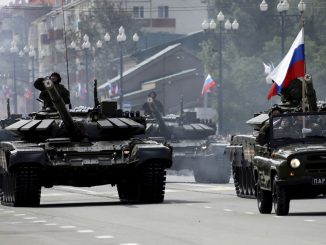القوات الملحة الروسية خلال عرض عسكري