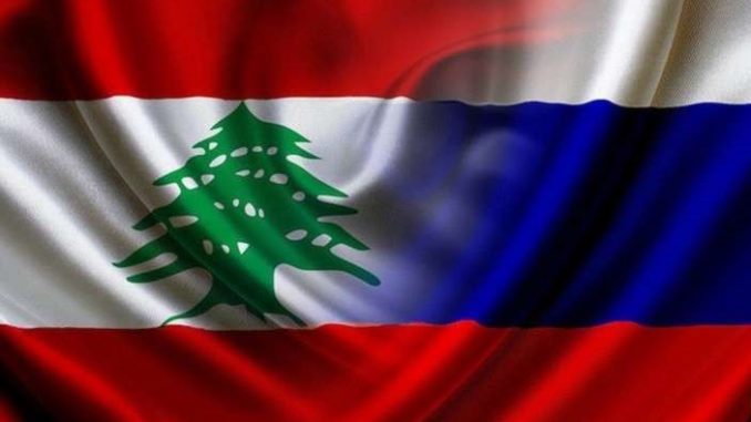علما لبنان وروسيا علما لبنان وروسيا