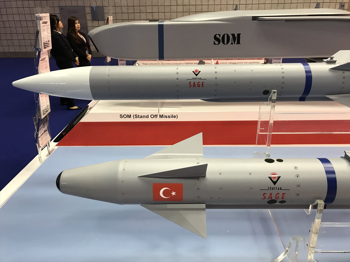 صواريخ SOM من إنتاج المؤسسة الأبحاث العلمية والتكنولوجية التركية (صورة أرشيفية)