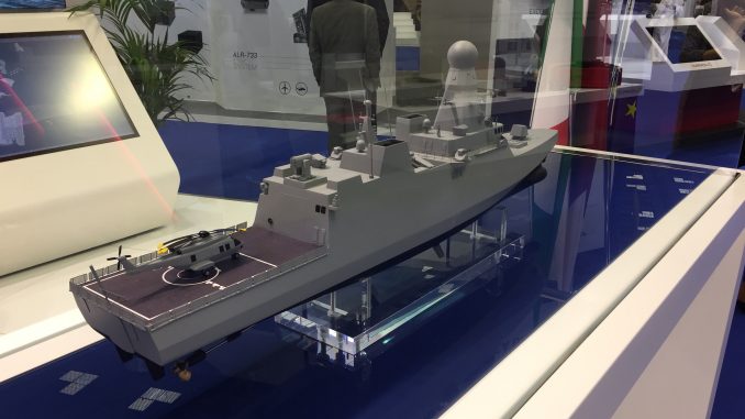 الطراد (Corvette) الخاص بالبحرية القطرية في جناح شركة "فينكانتييري" الإيطالية خلال فعاليات معرض "ديمدكس 2018" البحري في قطر (الأمن والدفاع العربي) الطراد (Corvette) الخاص بالبحرية القطرية في جناح شركة "فينكانتييري" الإيطالية خلال فعاليات معرض "ديمدكس 2018" البحري في قطر (الأمن والدفاع العربي)