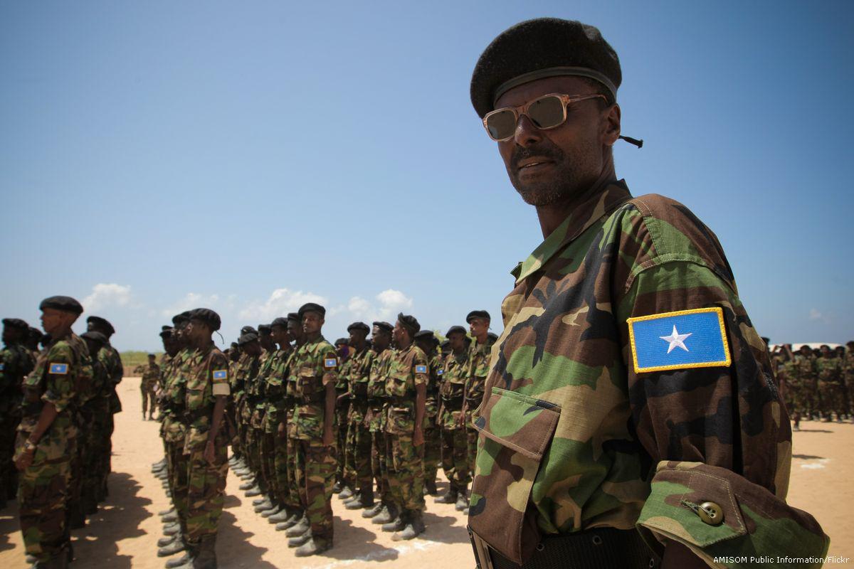 عناصر من القوات المسلّحة الصومالية أثناء تدريبات (صورة أرشيفية)