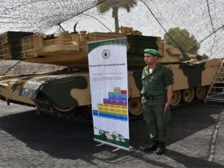 دبابة أبرامز الأميركية أثناء تسليمها للمغرب في أب/ أغسطس 2018