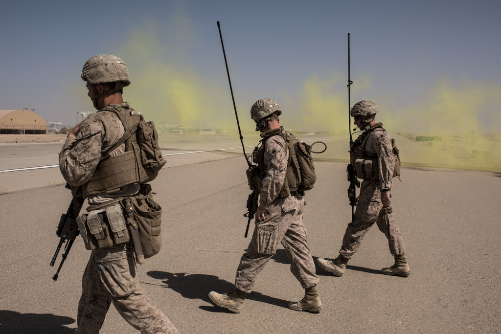 عناصر من البحرية الأميركية في أفغانستان في 2017.