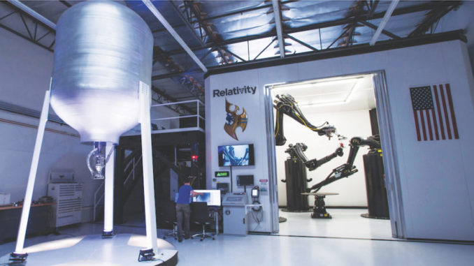 شركة "Relativity" من لوس أنجلوس، تعتزم تصنيع صاروخ فضائي طبعت أجزاؤه كلها بواسطة طابعة ثلاثية الأبعاد (شركة Relativity) شركة Relativity