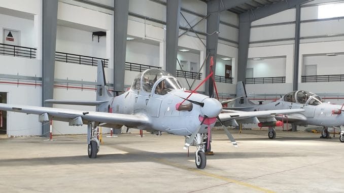 طائرة الهجوم الخفيف A-29 سوبر توكانو للقوات الجوية اللبنانية (الأمن والدفاع العربي - صورة خاصة) طائرة الهجوم الخفيف A-29 سوبر توكانو للقوات الجوية اللبنانية