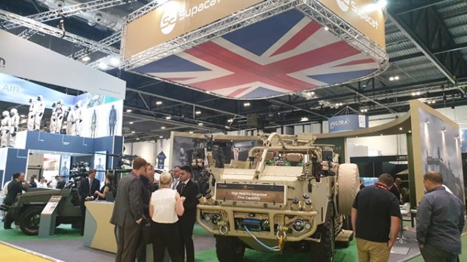 منصة عرض شركة Supacat البريطانية خلال DSEI 2019 (الأمن والدفاع العربي- صورة أرشيفية) شركة Supacat البريطانية