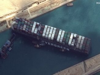 قناة السويس المغلقة بسفينة شحن